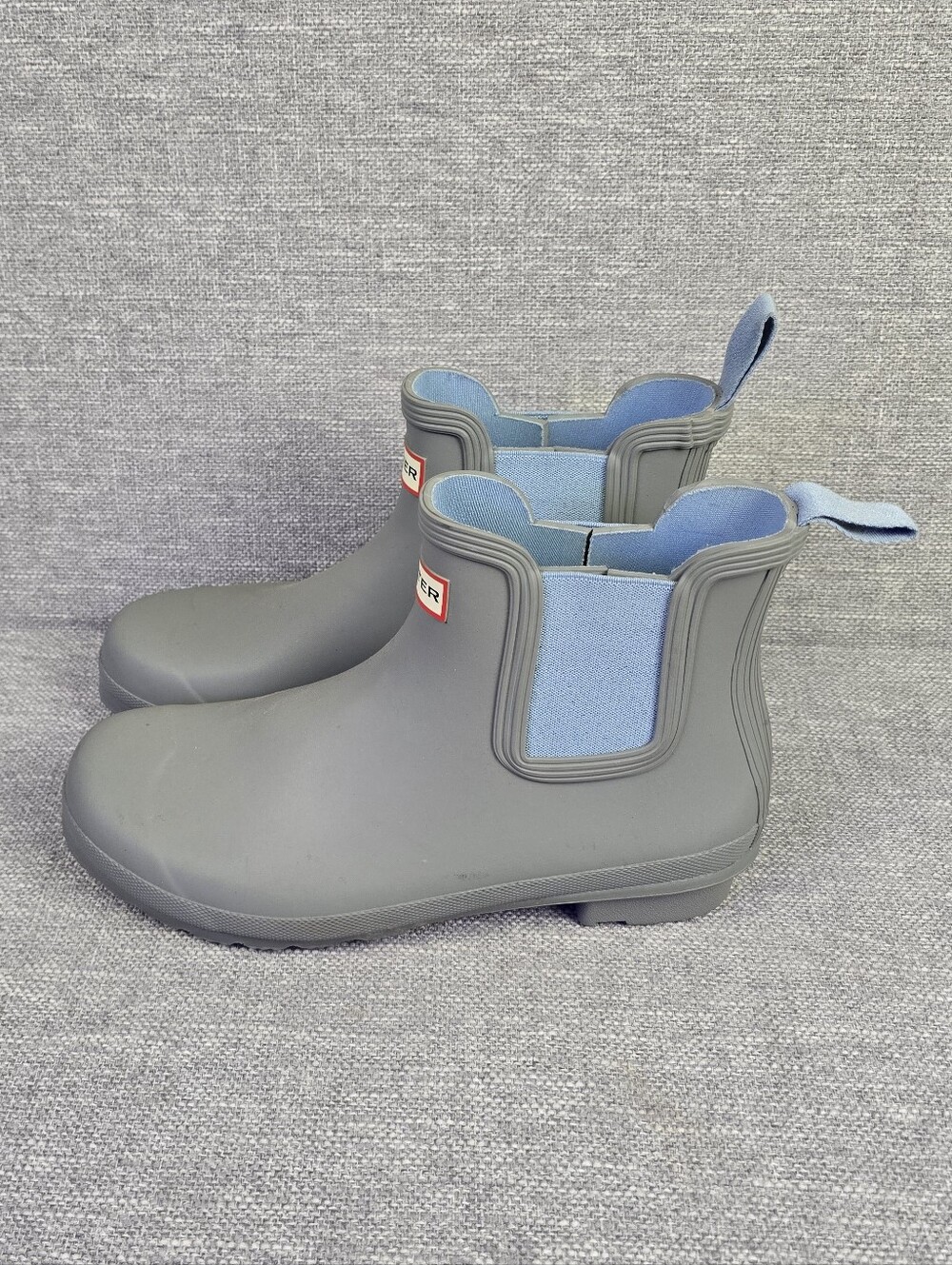 Hunter Womens Original Chelsea Boots Tundra Gray/Blue Frost Sz 10